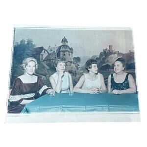 Vintage 1960s Elegant Women Formal Event Banquet Photo Retro Mid-Century Style